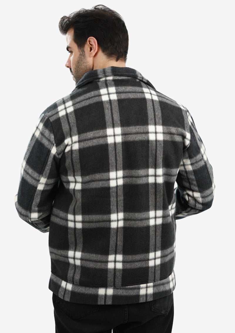 WHITE RABBIT Men’s Plaid Wool Blend Zip Jacket - Image 3
